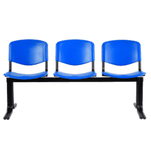 BM 663 DT PP Banca de tres plazas, en polipropileno, pata de doble tubo