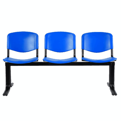 BM 663 DT PP Banca de tres plazas, en polipropileno, pata de doble tubo