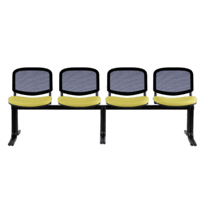 BM 664 NET Banca de cuatro plazas, tapizada, pata de doble tubo