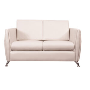 BM S 912 sofá dos plazas tapizado con pata cromada