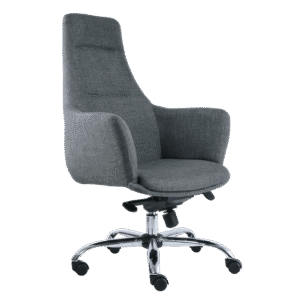 BM 1290 Silla ejecutiva alta, estructura tipo concha con brazos, base cromada