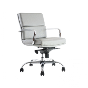 BM 1601 sillón ejecutivo de respaldo bajo, brazos en acero cromado, base en cromo