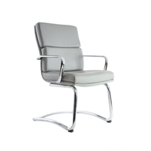 BM 1603 silla para visitante, brazos en acero, base de trineo cromada