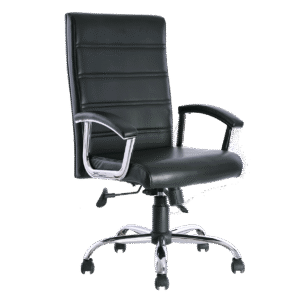 BM 1700 MX silla ejecutiva de respaldo alto, brazos en acero cromado, base en cromo