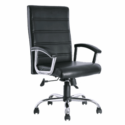 BM 1700 MX silla ejecutiva de respaldo alto, brazos en acero cromado, base en cromo