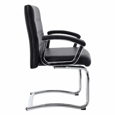 BM 1703 MX silla para visitante, brazos fabricados en acero, base de trineo cromada