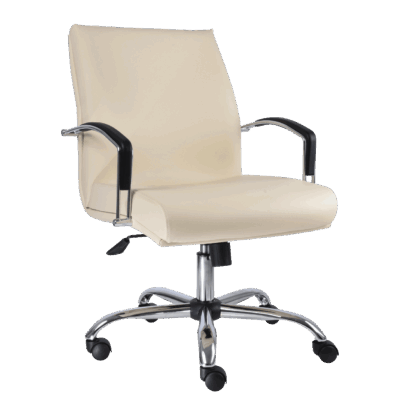 BM 1801 Silla ejecutiva respaldo medio, brazos de doble barra, base cromada
