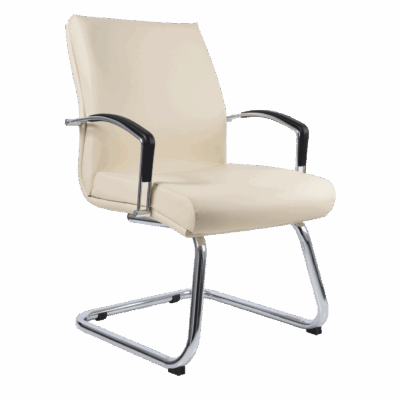 BM 1803 silla para visitante, brazos de doble barra, base de trineo cromado