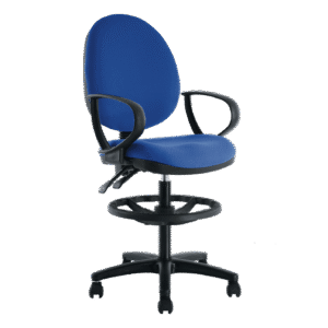 BM 225 BR7 Silla para cajero respaldo, brazos fijos, aro descansa pies