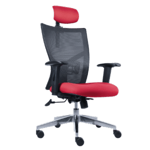 BM 3000 CC silla operativa respaldo medio con cabecera, respaldo en malla base de aluminio