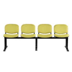 BM 664 DT Banca de cuatro plazas, tapizada, pata de doble tubo