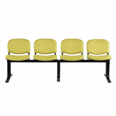 BM 664 DT Banca de cuatro plazas, tapizada, pata de doble tubo