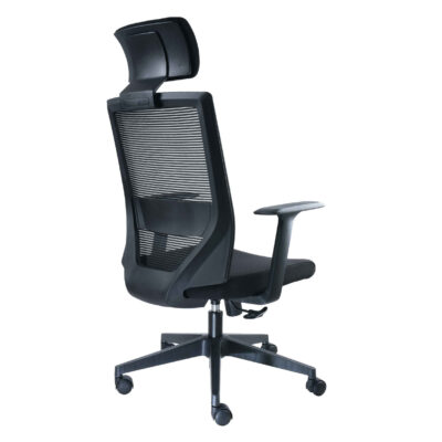 BM 7070 N silla operativa respaldo alto con cabecera, estructura color negro