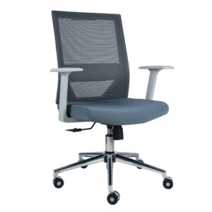 BM 7071 G silla operativa respaldo alto, estructura color gris con brazos
