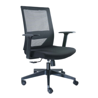 BM 7071 N silla operativa respaldo alto, estructura en negro con brazos