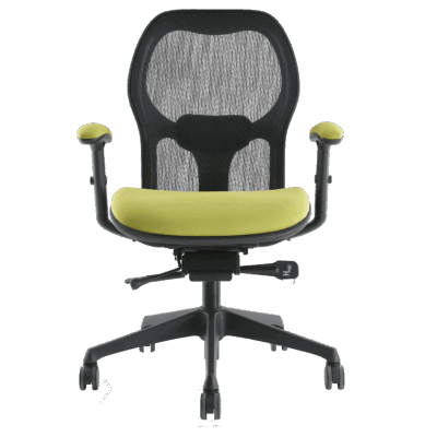 BM 8411 sillón ejecutivo de respaldo alto, respaldo en malla, asiento tapizado y brazos ajustables