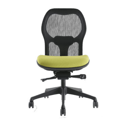 BM 8414 sillón ejecutivo respaldo alto, respaldo en malla, asiento tapizado en tela sin brazos