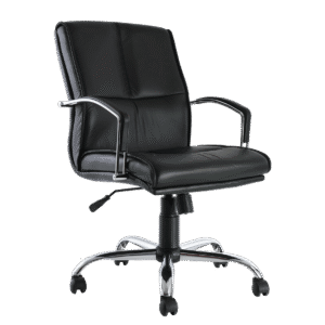 BM 91 Silla ejecutiva respaldo medio, brazos de doble barra, base cromada