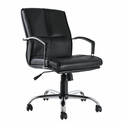 BM 91 Silla ejecutiva respaldo medio, brazos de doble barra, base cromada