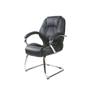 BM 9105 silla para visitante, brazos cromados, con base de trineo cromada