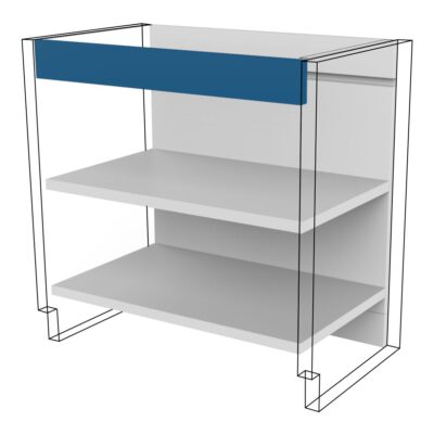 E2EB-060 Espacio de trabajo bajo, con entrepaños