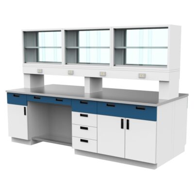 MEIR INOX 270120 Mesa isla con repisas