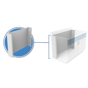 TAP Posterior en gabinetes con vista en el respaldo