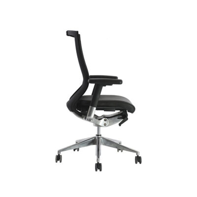 BM 8801 sillón ejecutivo respaldo alto en malla, asiento en piel, mecanismo smart float